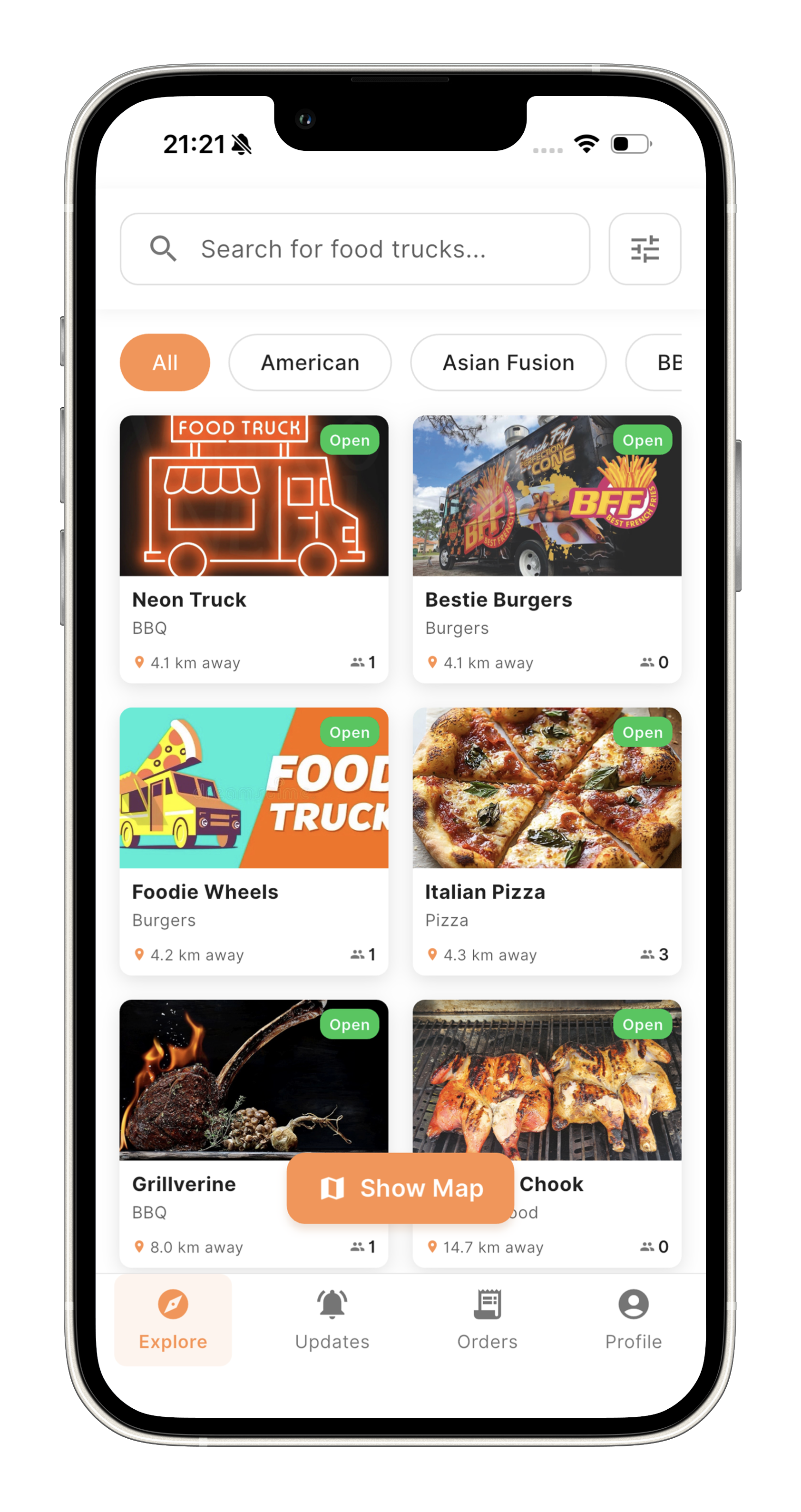 HungryTrucks Digital Menus App Frame